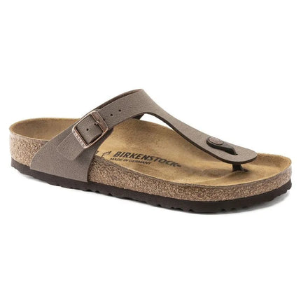 Birkenstock Gizeh Birko-Flor Nubuck Stone vyriškos šlepetės per pirštą, plati pėda, pilkos (43391)