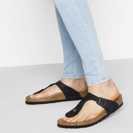 Birkenstock Gizeh NU Oiled Black Įprastos Basutės Moterims/Vyrams (0845251)