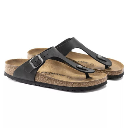 Birkenstock Gizeh NU Oiled Black Įprastos Basutės Moterims/Vyrams (0845251)