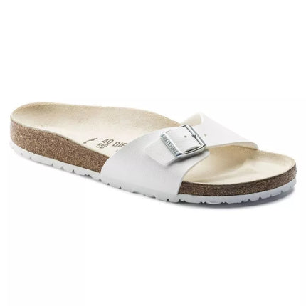 Birkenstock Madrid Birko-Flor Balta Balti Moteriškos Basutės, Įprastas Plotis (0040731)