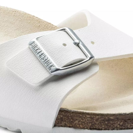 Birkenstock Madrid Birko-Flor Balta Balti Moteriškos Basutės, Įprastas Plotis (0040731)