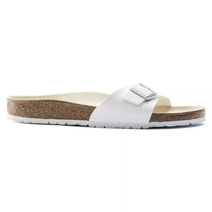 Birkenstock Madrid Birko-Flor Balta Balti Moteriškos Basutės, Įprastas Plotis (0040731)