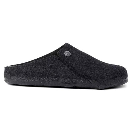 Birkenstock Zermatt Antracito spalvos vilnos veltinio šlepetės su pašiltinimu moterims/vyrams, įprasto pločio (1015090)