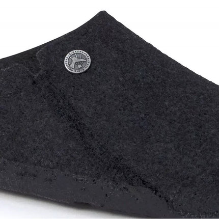 Birkenstock Zermatt Antracito spalvos vilnos veltinio šlepetės su pašiltinimu moterims/vyrams, įprasto pločio (1015090)