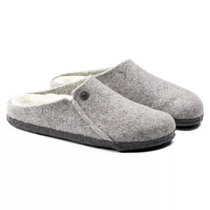 Birkenstock Zermatt Šviesiai pilkos vilnos veltinio šiltintos vyriškos/moteriškos šlepetės Reguliarus Platus (1015092)