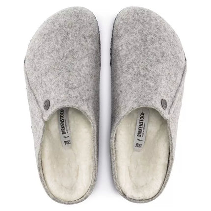 Birkenstock Zermatt Šviesiai pilkos vilnos veltinio šiltintos vyriškos/moteriškos šlepetės Reguliarus Platus (1015092)