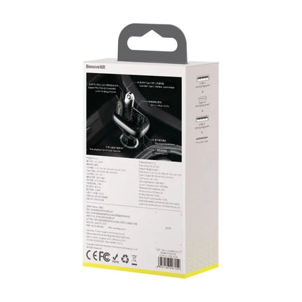 „Bluetooth“ siųstuvas / automobilinis įkroviklis „Baseus S-13“ (Overseas Edition) – juodas