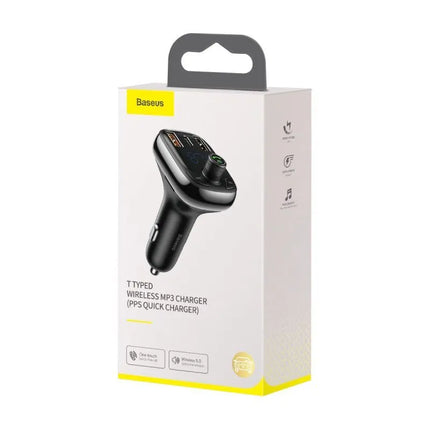 „Bluetooth“ siųstuvas / automobilinis įkroviklis „Baseus S-13“ (Overseas Edition) – juodas