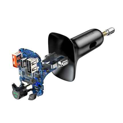 „Bluetooth“ siųstuvas / automobilinis įkroviklis „Baseus S-13“ (Overseas Edition) – juodas