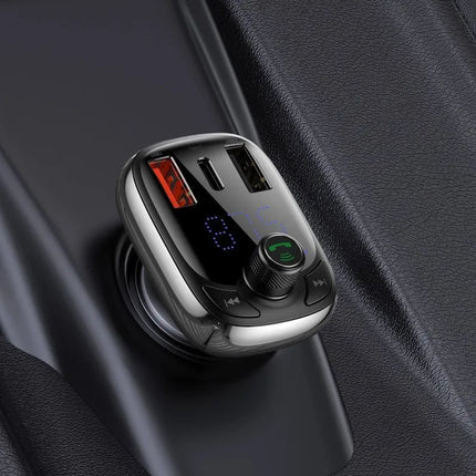 „Bluetooth“ siųstuvas / automobilinis įkroviklis „Baseus S-13“ (Overseas Edition) – juodas