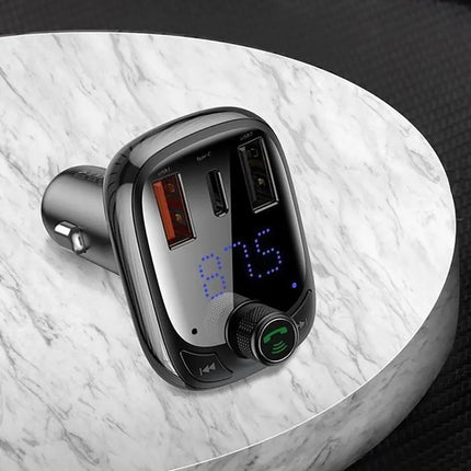 „Bluetooth“ siųstuvas / automobilinis įkroviklis „Baseus S-13“ (Overseas Edition) – juodas