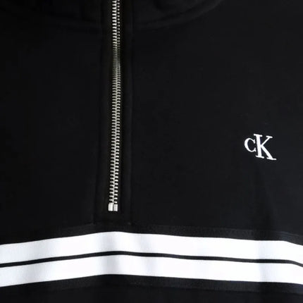 Calvin Klein džemperis su užtrauktuku, gobtuvu ir logotipu juodas - LZ04RE285G-UB1