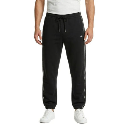 Calvin Klein Fleece kelnės su logotipu iš šonų, juodos - LZ04LE291G-UB1