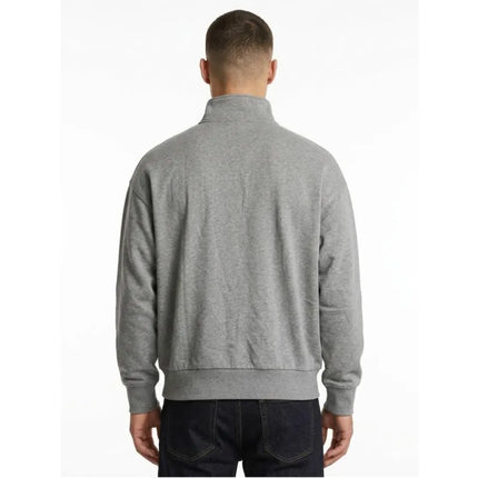 Calvin Klein užsegamas flisinis džemperis su gobtuvu ir logotipu papuošta juostele, pilkas (Grey Heather) - LZ04RE285G-P7E