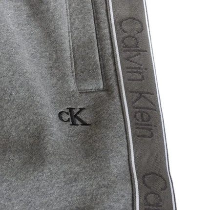 Calvin Klein vilnonės sportinės kelnės su logotipu šonuose, pilkos spalvos - LZ04LE291G-P7E