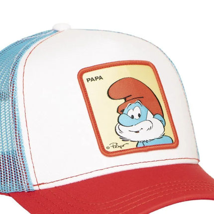 Capslab Smurfai tėčio Smurfo „trucker“ stiliaus kepurė su snapeliu – CL/SMU/1/CT/PAPAB