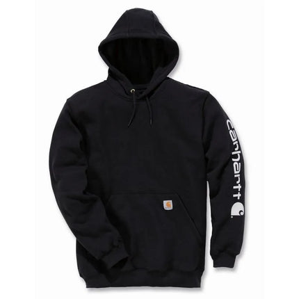 „Carhartt“ džemperis su „Signature“ logotipu ant rankovės, juodas