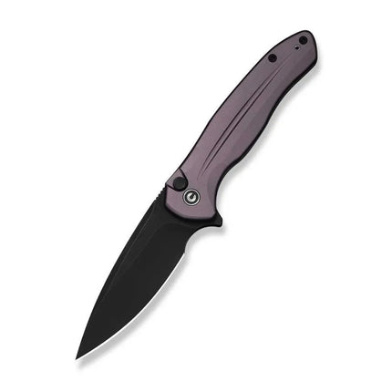 CIVIVI Button Lock Kitefin peilis, violetinės spalvos aliuminio rankena, 14C28N plienas