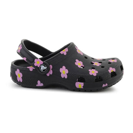 CROCS CLASSIC FLOWER CLOG K BLACK vaikiškos klumpės, 212670-001