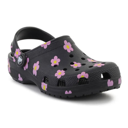 CROCS CLASSIC FLOWER CLOG K BLACK vaikiškos klumpės, 212670-001