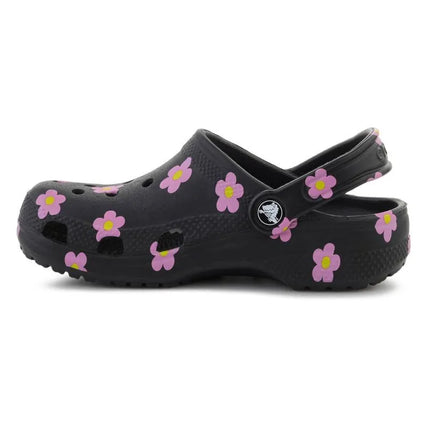 CROCS CLASSIC FLOWER CLOG K BLACK vaikiškos klumpės, 212670-001