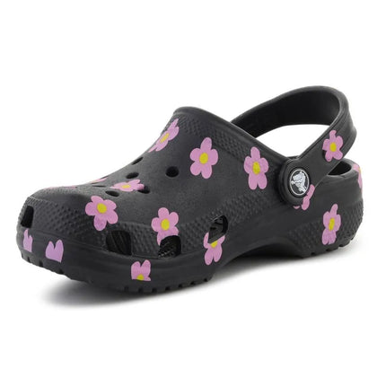 CROCS CLASSIC FLOWER CLOG K BLACK vaikiškos klumpės, 212670-001