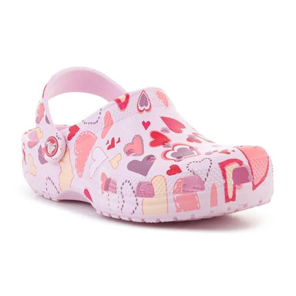 CROCS CLASSIC VDAY CLOG KIDS PINK MILK/HEARTS 209754-7CI vaikiški klumpės
