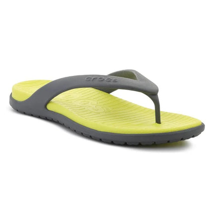 CROCS COAST FLIP šlepetės per pirštą, pilkos (slate gray) / citrinos spalvos (citrus), 212035-0GG