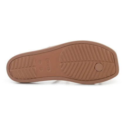 CROCS MIAMI basutės su dirželiu tarpupirščiui, pieno šokolado spalvos 209862-2JJ