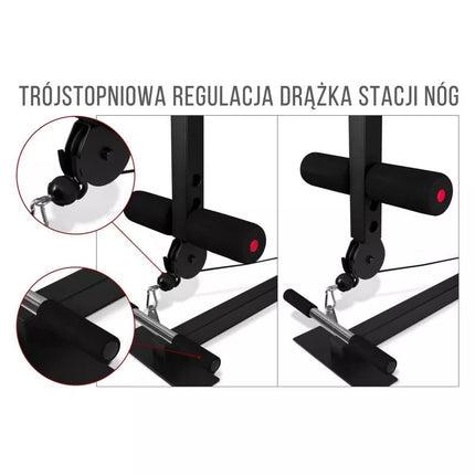 Daugiafunkcinis treniruoklis PRO BMG 4700 suolas su 66 kg svorių komplektu