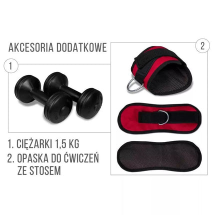 Daugiafunkcinis treniruoklis PRO BMG 4700 suolas su 66 kg svorių komplektu