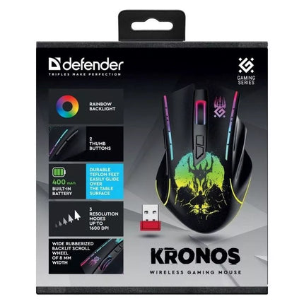 DEFENDER BELAIDĖ PELĖ KRONOS GM-695 RF 1600DPI 7P 52695