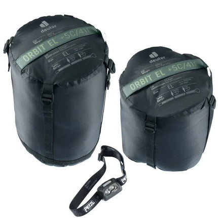 Deuter Orbit EL +5C/41F suaugusiųjų mumijos formos miegmaišis, medžiaga: polietersulfonas (PES), „Ripstop“, žalia spalva