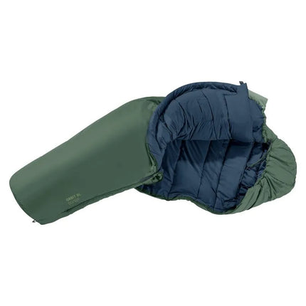 „Deuter Orbit SL 0°C/32°F“ suaugusiųjų mumijos formos miegmaišis, audinys – polietileno sulfonatas (PES), „Ripstop“ žalias