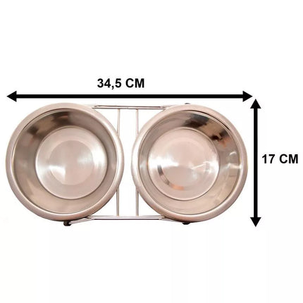 Dubuo šunims ir katėms, nerūdijančio plieno, 2x550ML