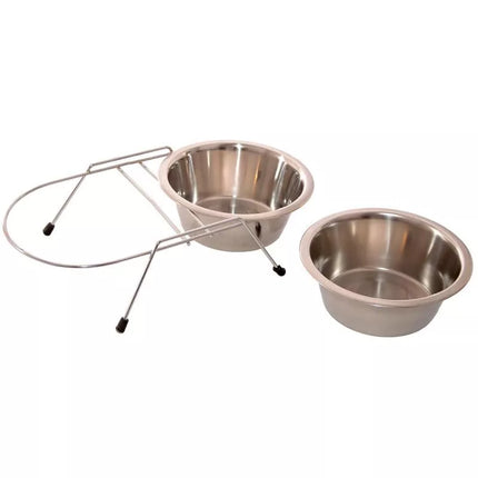 Dubuo šunims ir katėms, nerūdijančio plieno, 2x550ML