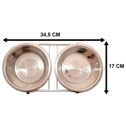 Dubuo šunims ir katėms, nerūdijančio plieno, 2x550ML