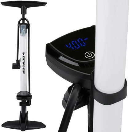 DUNLOP dirbtuvių / dviračių pompa 174Psi (12Bar) su elektroniniu manometru