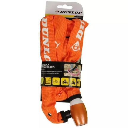DUNLOP Dviračio grandininė spyna, 120 cm ilgio, oranžinė