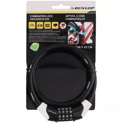 Dunlop spiralinė dviračio spyna su kodu 1042800