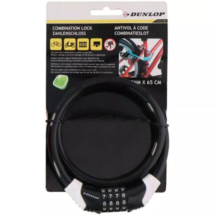 Dunlop spiralinė dviračio spyna su kodu 1042800