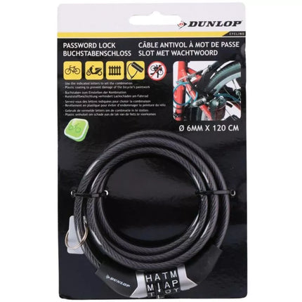 Dunlop spiralinis dviračio užraktas, kodas 0,6x120 cm 1042695