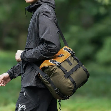 Dviračio vairo krepšys Rockbros W019, 13,5–24 l – žalia ir oranžinė