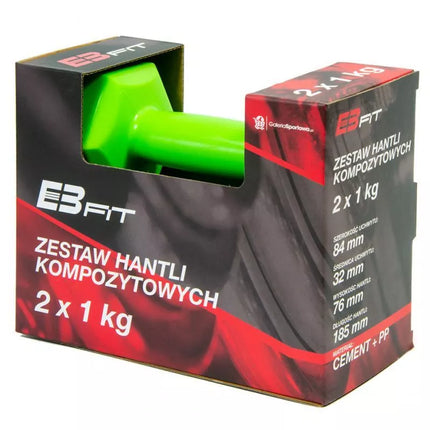 EB FIT Kompozitinių hantelių rinkinys 2x1kg Žalias 1027012