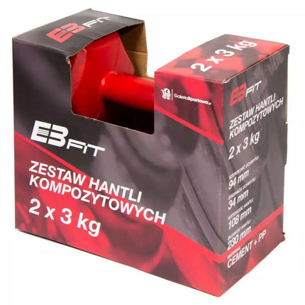 EB FIT sudėtinių hantelių komplektas 2x3kg raudonas 1027036