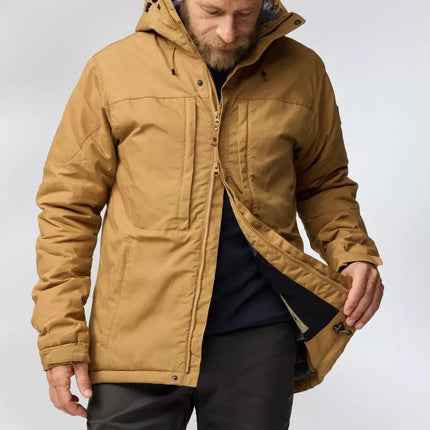 Fjällräven Skogsö Padded Jacket M vyriška žieminė striukė su gobtuvu, ruda (F82279-232)