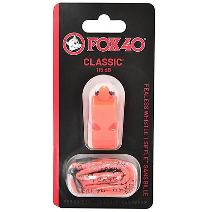 FOX 40 CLASSIC švilpukas su virvute, oranžinis