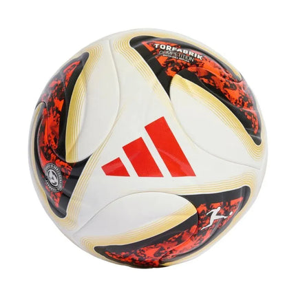 Futbolo kamuolys adidas Bundesliga 26/27 Torfabrik Competition baltas-oranžinis-auksinis KG6045