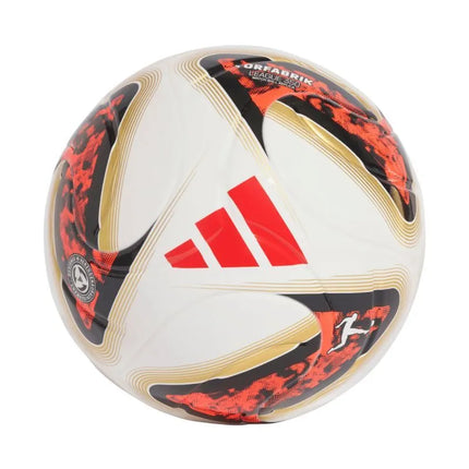 Futbolo kamuolys adidas Bundesliga 26/27 Torfabrik League J350 baltas-oranžinis-auksinis HY5058
