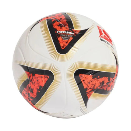 Futbolo kamuolys adidas Bundesliga 26/27 Torfabrik League J350 baltas-oranžinis-auksinis HY5058
